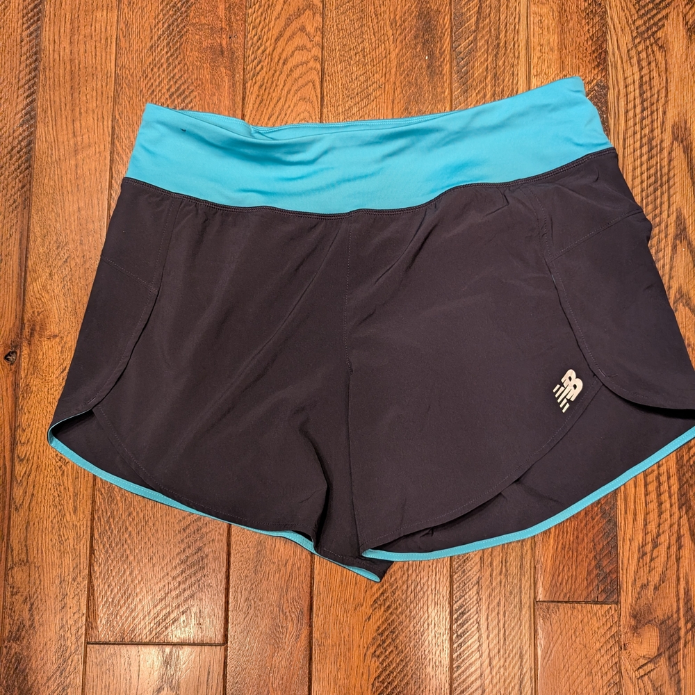 New Balance Black and Blue Athletic Shorts Lightweight Design
